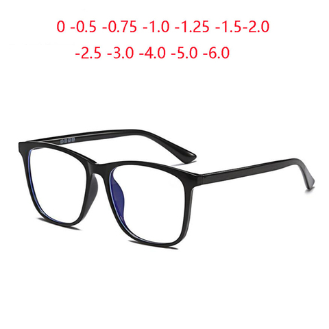 Big Frame Square Finished Myopia Glasses TR90 Blue Light Blocking Short-sight Eyewear Prescription 0 -0.5 -0.75 -1.0 To -6.0 ► Photo 1/6