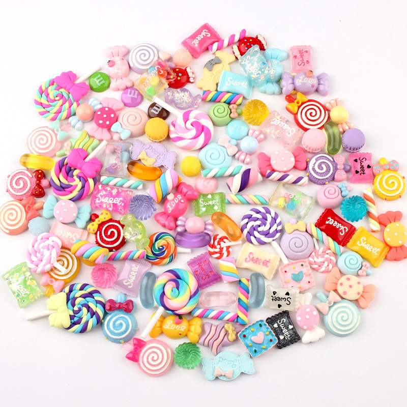 10pcs DIY Lizun Slime Supplies Accessories Phone Case Decoration for Slime  Filler Miniature Resin Cake Fruits Candy Chocolate 