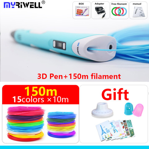 myriwell 3 d pen 3d pen RP 100B 1.75mm pla filament LED display model Drawing Tool birthday gift Christmas presents 3d handle ► Photo 1/6