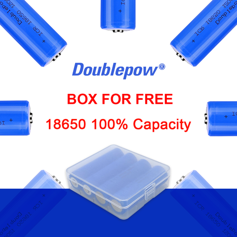 100% original 4pcs Doublepow  Batteries 3.7V 18650 2000/2600/3400mAh Rechargeable Battery Li-ion Lithium Battery for Flashlight ► Photo 1/6