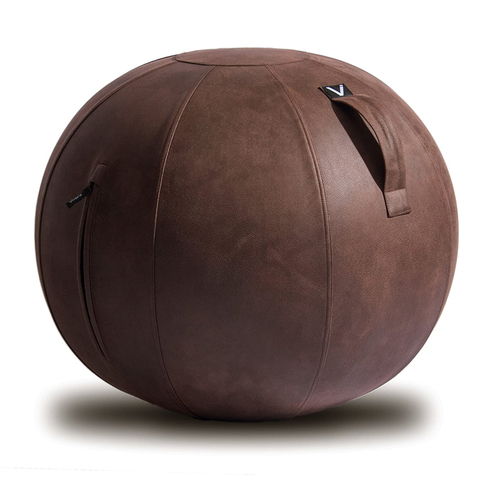 Luxury Yoga Balls Pilates Fitness Balance Ball Gym Pregnant Woman Delivery Exercise Midwifery Ball with Handle & Leather Cover ► Photo 1/5