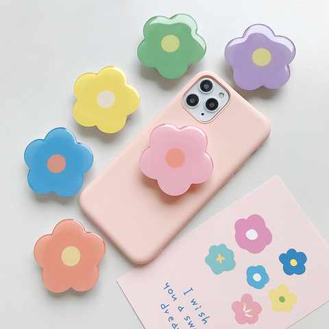 New epoxy resin universal fresh and lovely flowers foldable airbag bracket mobile phone ring bracket mobile phone accessories ► Photo 1/6