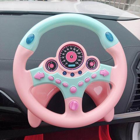 Cute Children Steering Wheel Toy with Light Simulation Driving Sound Music funny Educational Baby Electronic Travel kids toys ► Photo 1/6