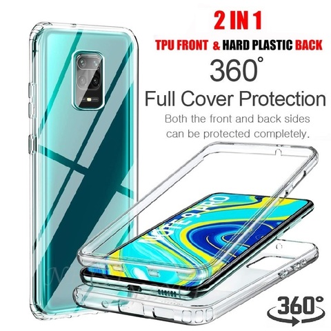 360 Full Body Double Cover for Xiaomi PocoPhone X2 F1 F2 M2 Pro Mi Mix 2S PC+TPU Clear Case for Redmi 9 Prime 8A Pro Dual 10X 4G ► Photo 1/6