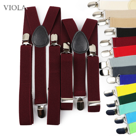 Men Women Kids Soild Colorful Suspenders Sets Child Y-Back Braces Adjustable Straps For Male Pants Shirt Girl Skirt Accessories ► Photo 1/2