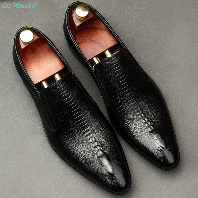 Luxurious Handmade Mens Wedding Oxford Shoes Black Khaki Genuine Leather  Brogue Mens Designer Dress Shoes Slip On Business Formal Shoes For Men From  Casey45947, $65.79