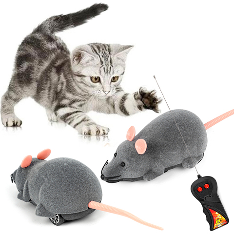 3 Colors RC Electronic Mice Cat Toys Wireless Remote ControlSimulation Plush Mouse Funny Interactive Rat Toy For Pet Kitten Cats ► Photo 1/6