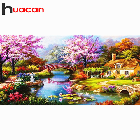 Huacan 5D DIY Diamond Painting House Landscape Full Square/Round Diamond Embroidery Mosaic Kit Decorations Home ► Photo 1/6