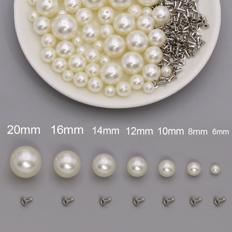 10/50/100Packs Rivet Acryl Beads Imitation Pearls Rivets Studs For Clothes/Bags/Shoes Studs Button 6/8/10/12/14/16/20MM Spikes ► Photo 1/6