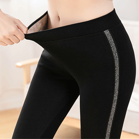 Women Cotton Velvet Warm Leggings 2022 Winter New Sexy Women High Waist  Side Stripes Sporting Workout Fitness Female Thick Pants - Price history &  Review, AliExpress Seller - Sweet Girl Store