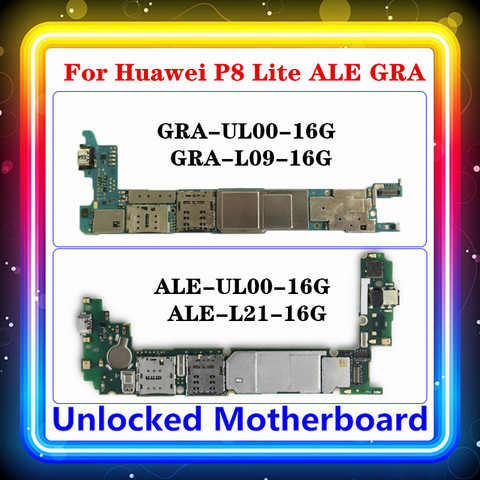 For Huawei P8 Lite Motherboard ALE-UL00,GRA-UL00,ALE-L21,GRA-L09 ROM 16G Mainboard Android Original Clean Logic Board ► Photo 1/5