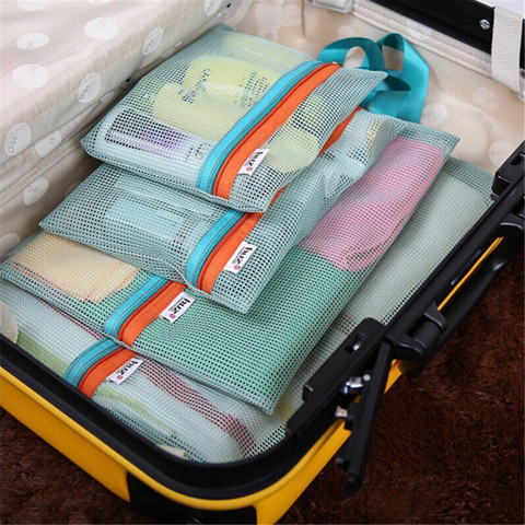 4pcs/set Travel Storage Bag Portable Travel Mesh Bag Case Toiletry Clothes Underwear Hanging Storage Bag Organizer Pouch i896418 ► Photo 1/6