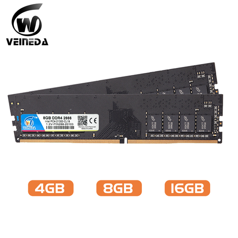 VEINEDA DIMM ram DDR4 8GB 16gb PC4-19200 Memory Ram ddr 4 2400 For Intel AMD DeskPC Mobo ddr4 8 gb 1.2V 288pin ► Photo 1/6