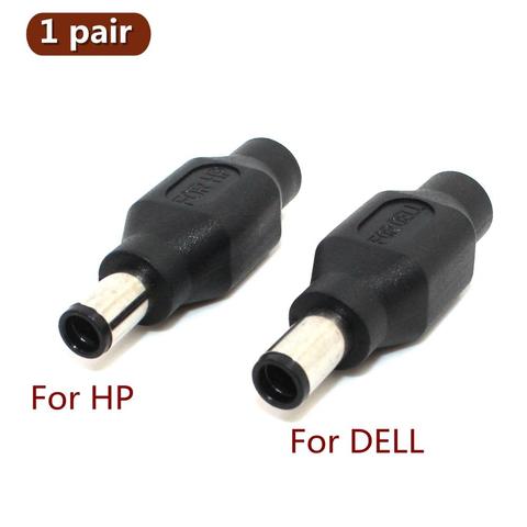 1Pair 7.4 x 5.0 mm DC Male to 5.5 x 2.1mm DC Female Power Plug Adapter Connector with chip for DELL for HP ► Photo 1/6