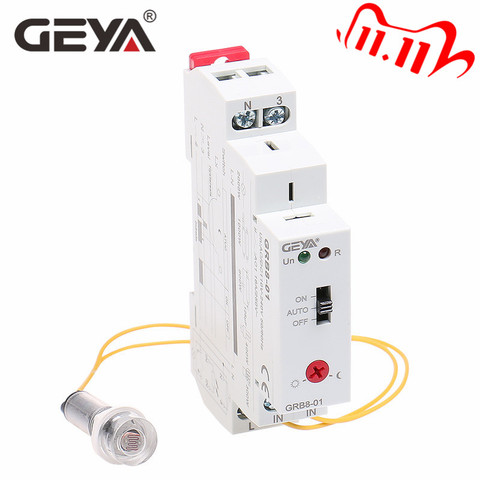 GEYA Twilight Switch AC110V-240V Street Light Sensor Din Rail Modular Relay 16A Automatic Switching ► Photo 1/6