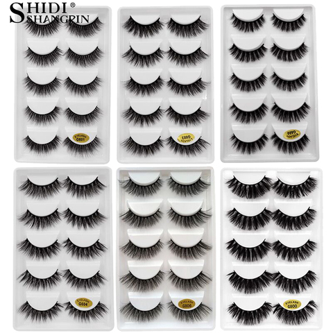 5 Pairs Multipack 3D Mink Lashes False Eyelashes Handmade Wispy Fluffy Long Lashes Natural Eye Makeup Tools Eye Lashes G806 ► Photo 1/6