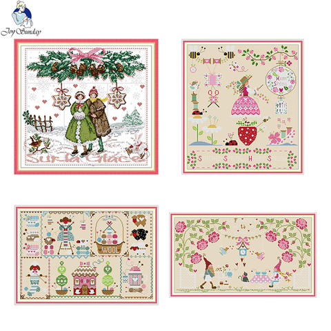 Joy Sunday simple cartoon pattern series count cross stitch 14ct 11ct cross stitch kit DIY handmade needle and thread embroidery ► Photo 1/6