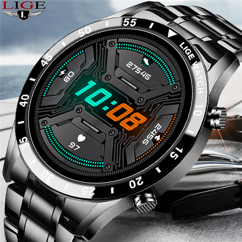 LIGE 2022 New Men SmartWatch Heart Rate Sleep Monitoring Waterproof Sports Watch Smart Bluetooth Call Watch for Android iOS +Box ► Photo 1/6