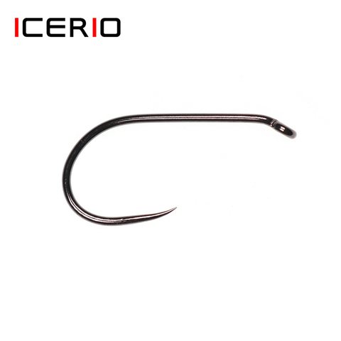 ICERIO 30PCS Black-nickel Finish Barbless Dry Fly Tying Hook 2X Wide Gap Czech Hook ► Photo 1/6