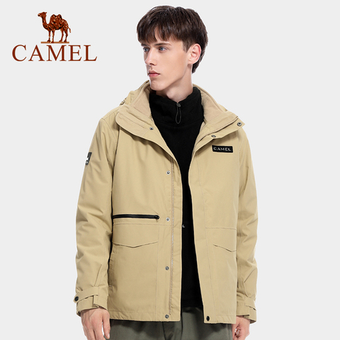 CAMEL Waterproof Windproof Outdoor Jacket Men 2022 Winter Men Windbreaker Mountaineering Hiking Jackets Three-in-one Detachable ► Photo 1/6