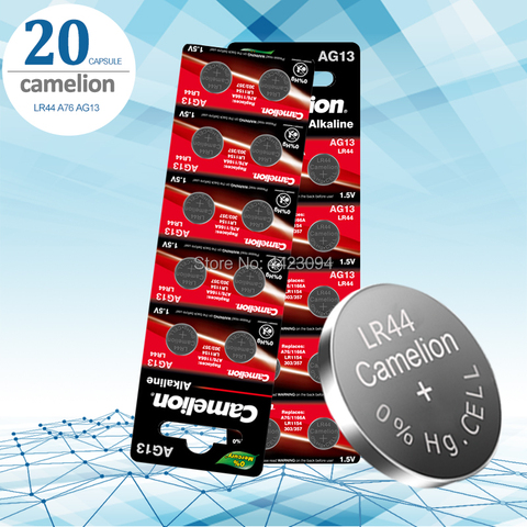 Camelion 20pcs 1.5V Button Cell Battery lr44 Lithium Coin Batteries A76 AG13 G13A LR44 LR1154 357A SR44 100% Original ► Photo 1/4