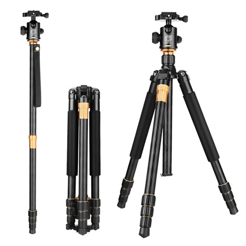 QZSD Q999 Professional Photographic Portable Aluminium Alloy Travel Tripod & Monopod Stand with Ball Head For DSLR Camera ► Photo 1/6