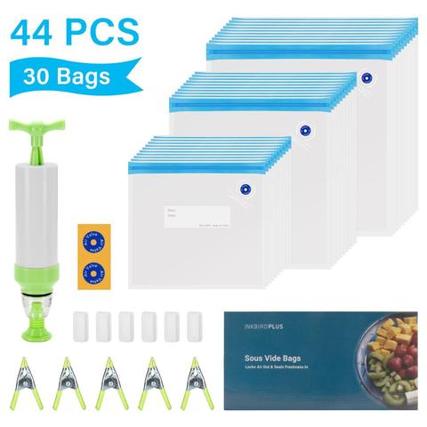 Inkbird Sous Vide Bags, 3 Sizes of 30 Reusable Vacuum Food Storage Bags for Food Storage and Sous Vide Cooking for Anova, Chefst ► Photo 1/6