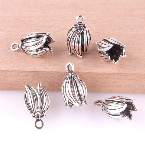 12pcs 23442 Vintage Flower Bud Charms Pendant For Jewelry Making Craft Handmade Accessories ► Photo 1/3