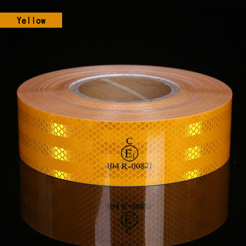 red/white/yellow High intensity prismatic Reflective Adhesive tape Conspicuity Tape for Truck Trailer ► Photo 1/6