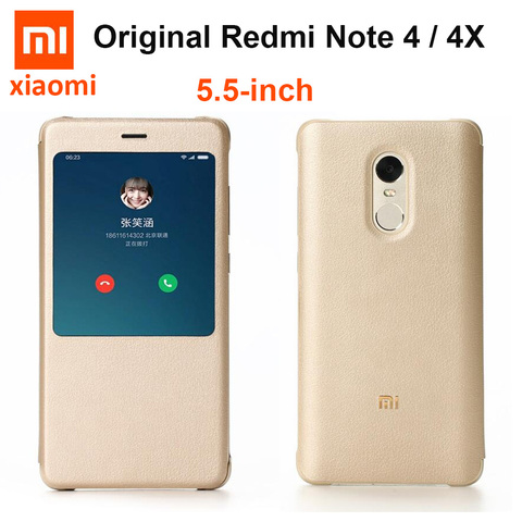 Original Xiaomi Redmi Note 4 4x Case pu leather Flip Case Xiaomi redmi note 4/note 4x X Global version Cover Smart Phone 5.5inch ► Photo 1/6