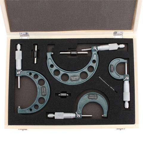 4pcs Outside Micrometer Set Machinist Tool 0-4