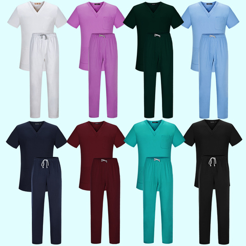 High Quality Spa Uniforms Unisex V-Neck Work clothes Pet grooming institutions Scrubs set Beauty Salon clothes Scrubs Tops Pants ► Photo 1/6