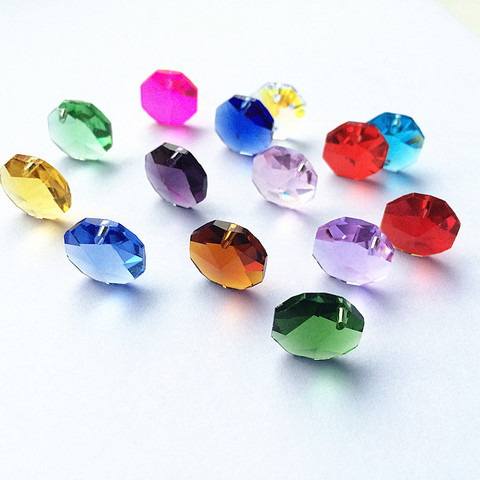 Top Quality 20pcs Multicolor 14mm Crystal Octagonal Beads In One Hole K9 Crystal Chandelier Parts Accessories DIY Wedding & X-tr ► Photo 1/6