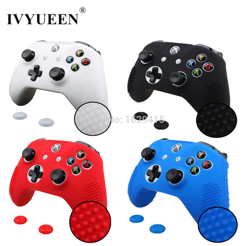 IVYUEEN 2 in 1 for Microsoft Xbox One X S Slim Controller Silicone Gel Rubber Skin Case + 2 PCS Joystick Grips Analog Stick Caps ► Photo 1/6