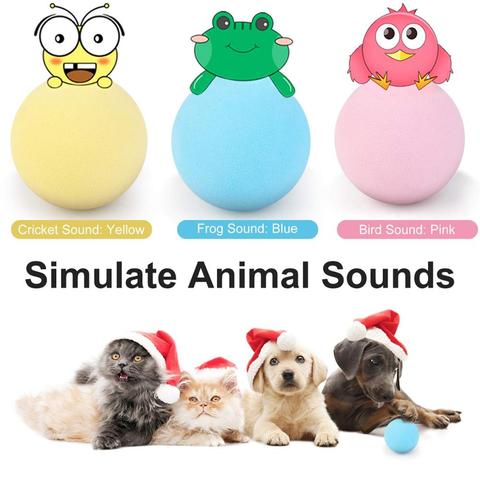 Simulation Animal Sounds Interactive Cat Toys Catnip Training Toy Ball Pet Squeaky Ball For Kitten Cat Novelty Toy ► Photo 1/6