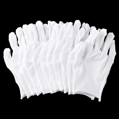 6Pairs White Cotton Gloves Soft Thin Gloves Hand Protector Work Gloves Easy Clean Anti Dust Multi For Household Ourdoor Working ► Photo 1/6