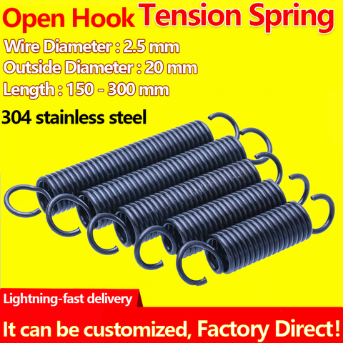 Open Hook Tension Spring Pullback Spring Coil Extension Spring Draught Spring Wire Diameter 2.5mm Outer Diameter 20mm ► Photo 1/6
