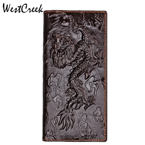 WESTCREEK Brand Unique Design Chinese dragon Pattern Genuine Leather Men's Wallets High Quality Really Leather Purse by GMW008 ► Photo 1/6