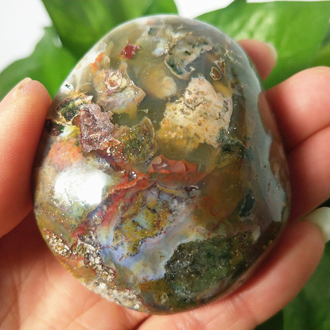 Natural stone Marine jasper palm healing crystals Decorative collection stones and crystals ► Photo 1/6