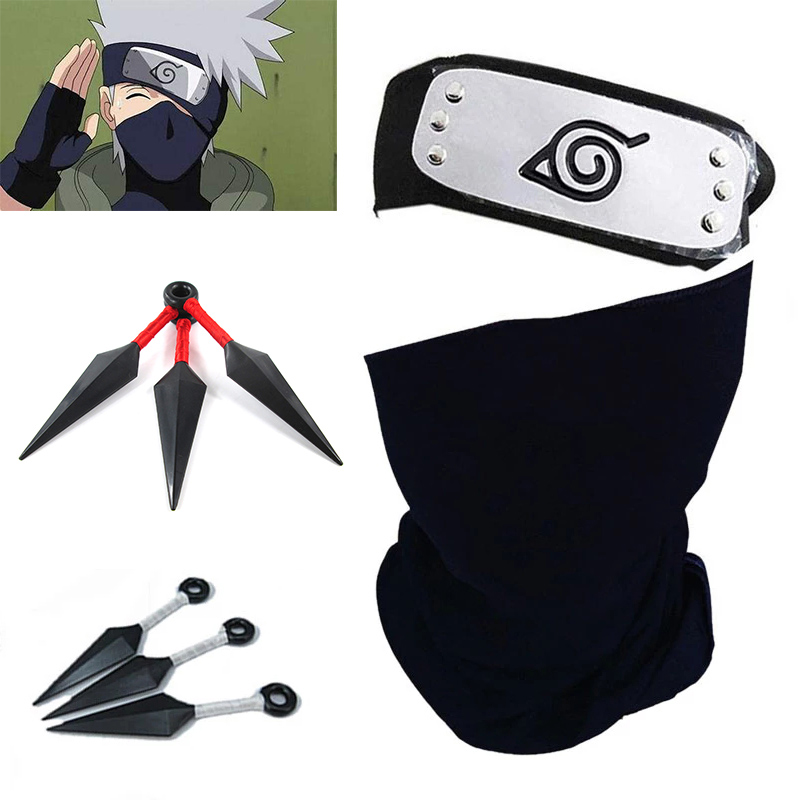 Anime Naruto Hatake Kakashi Headband Face Mask Gloves Weapon Pack Cosplay  Prop - Price history & Review, AliExpress Seller - Wowchan Store