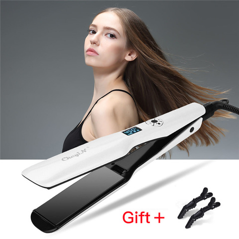 Professional Wide Plates Hair Straightener Curler Ceramic Flat Iron Keratin Straightening Curling Irons Styling Tool 360 Degree9 ► Photo 1/6