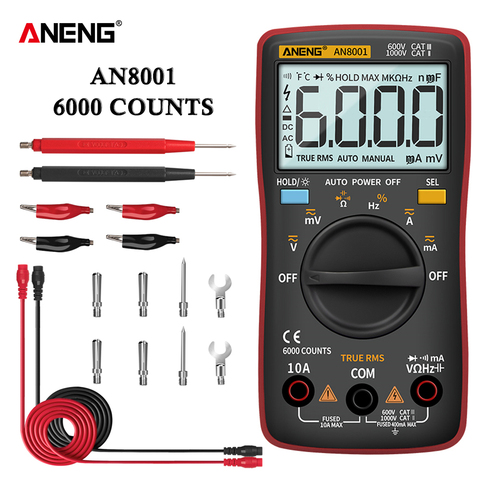 ANENG AN8001 Digital Multimeter Profesional 6000 Counts Capacitor tester EsrMeter Voltage Multitester Universal Meter Tester ► Photo 1/6