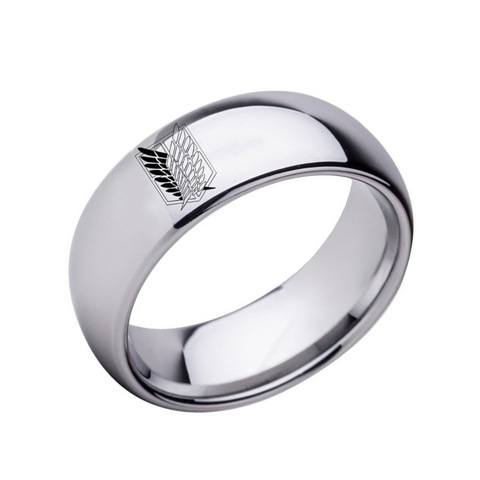 Hot Anime Attack on Titan Rings Can Dropshipping Metal High Quality Titanium Steel Ring Environmental Jewelry Nice Gift ► Photo 1/2