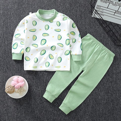 Autumn New 2pcs Children Clothing Of Sleepwear Pure Cotton Children's Pajamas Set Casual Print Baby Boys Girls Clothes Sets ► Photo 1/6