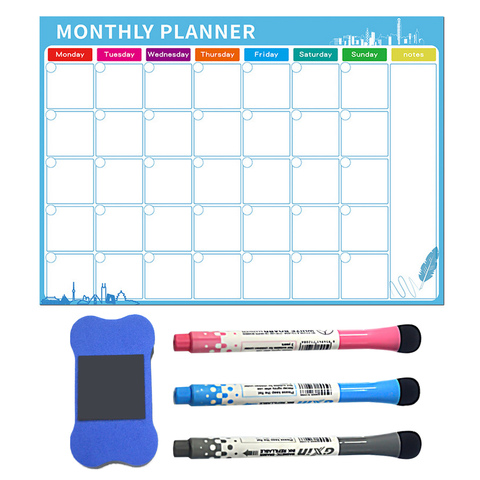 Magnetic Monthly Planner Dry Erase Calendar Board Refrigerator Magnet with 3pcs Markers for Home Office Shops 40 x 30cm 2022 ► Photo 1/6