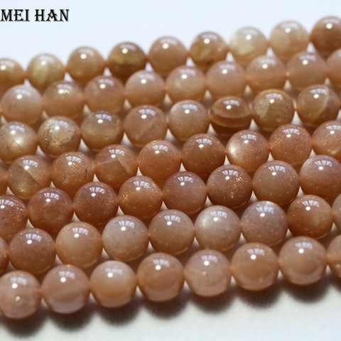 Meihan wholesale (38 beads/strand) natural 10mm+-0.2 orange moonstone smooth round  loose beads stone wholesale ► Photo 1/2