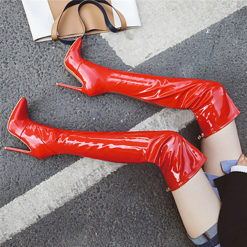 Plus Size 48 2022 New Thigh High Boots Women Sexy High Heels Over-the-knee Boots Sexy Pointed Toe Autumn Winter High Boots Shoes ► Photo 1/6