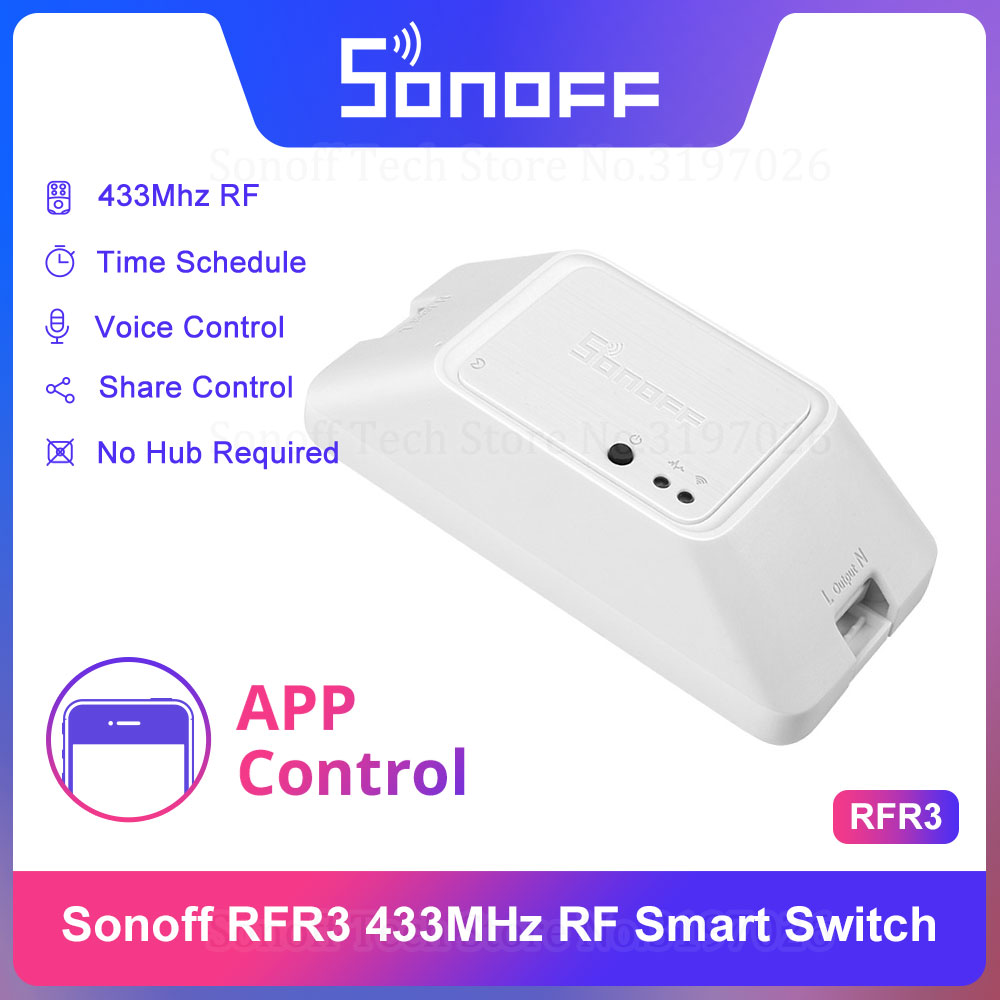 Sonoff RFR3 WIFI Smart Switch DIY Module RF433MHz Remote Voice Control Timing 