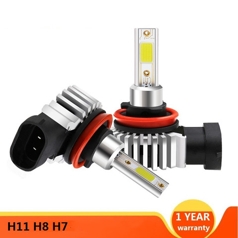 2Pcs blanc Mini Canbus H4 LED H7 LED Car Headlight 12V 20000LM 6000K 8000K Lamp H3 h1 9005 HB3 9006 HB4 H8 H9 h11 881 led 6500k ► Photo 1/6