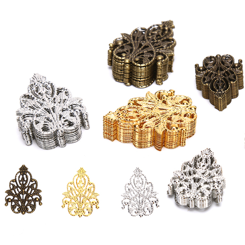 20pcs Wholesale Filigree crafts Hollow Embellishments Findings Jewelry Accessories Bronze Tone ornaments 35mm ► Photo 1/6